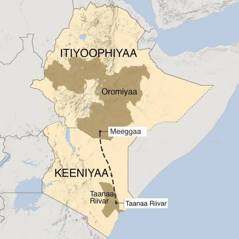 The Migration of Warda Oromo from Oromia to Kenya. 