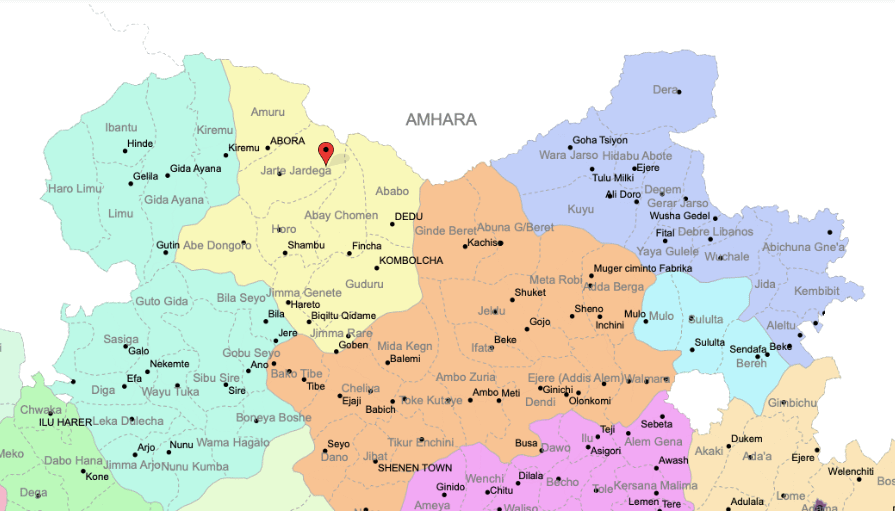 Jardega Jarte. Oromia Administrative Map (OCHA) 